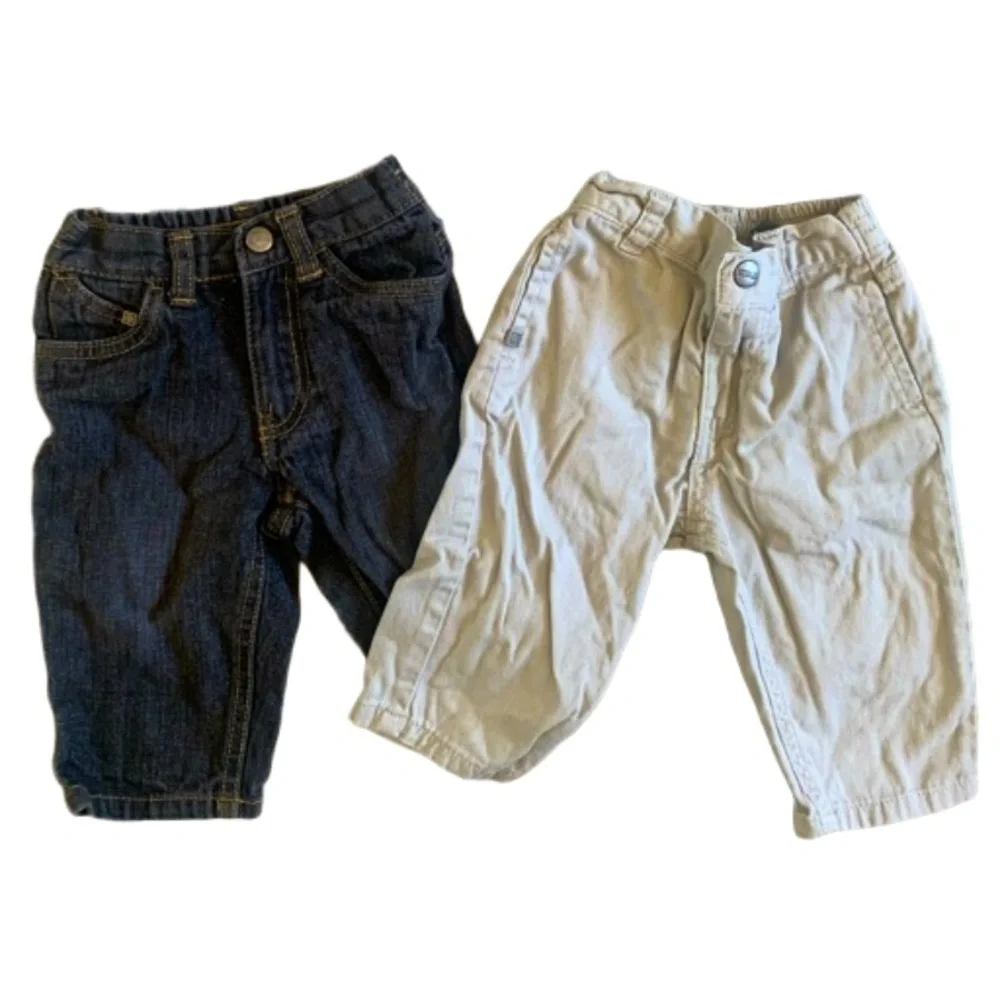 Kenneth Cole Reaction Blue Denim and Khaki Pants